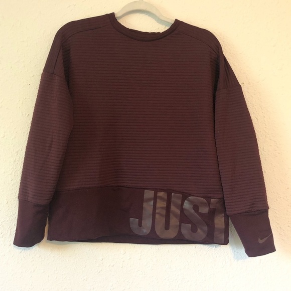 Nike Boxy Maroon Ribbed Athletic Crew Neck Small - Picture 2 of 7
